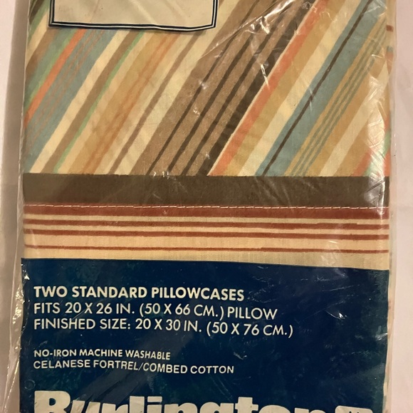 Vintage New Caress Pillowcases Diagonal Stripe ends rest are horizontal stripes - Picture 4 of 4